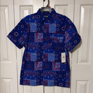 Dogg Supply Men's Blue Patterned Casual Shirt